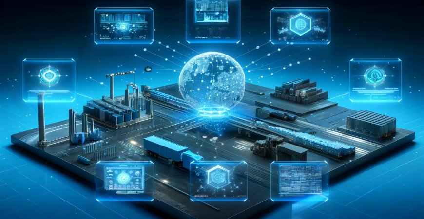Blockchain technology optimizing industrial operations and logistics networks.